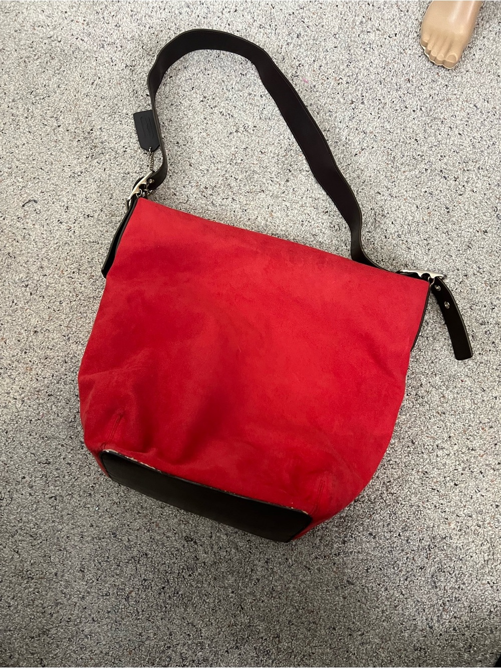 vintage Coach red suede hobo bag,medium - Picture 2 of 14